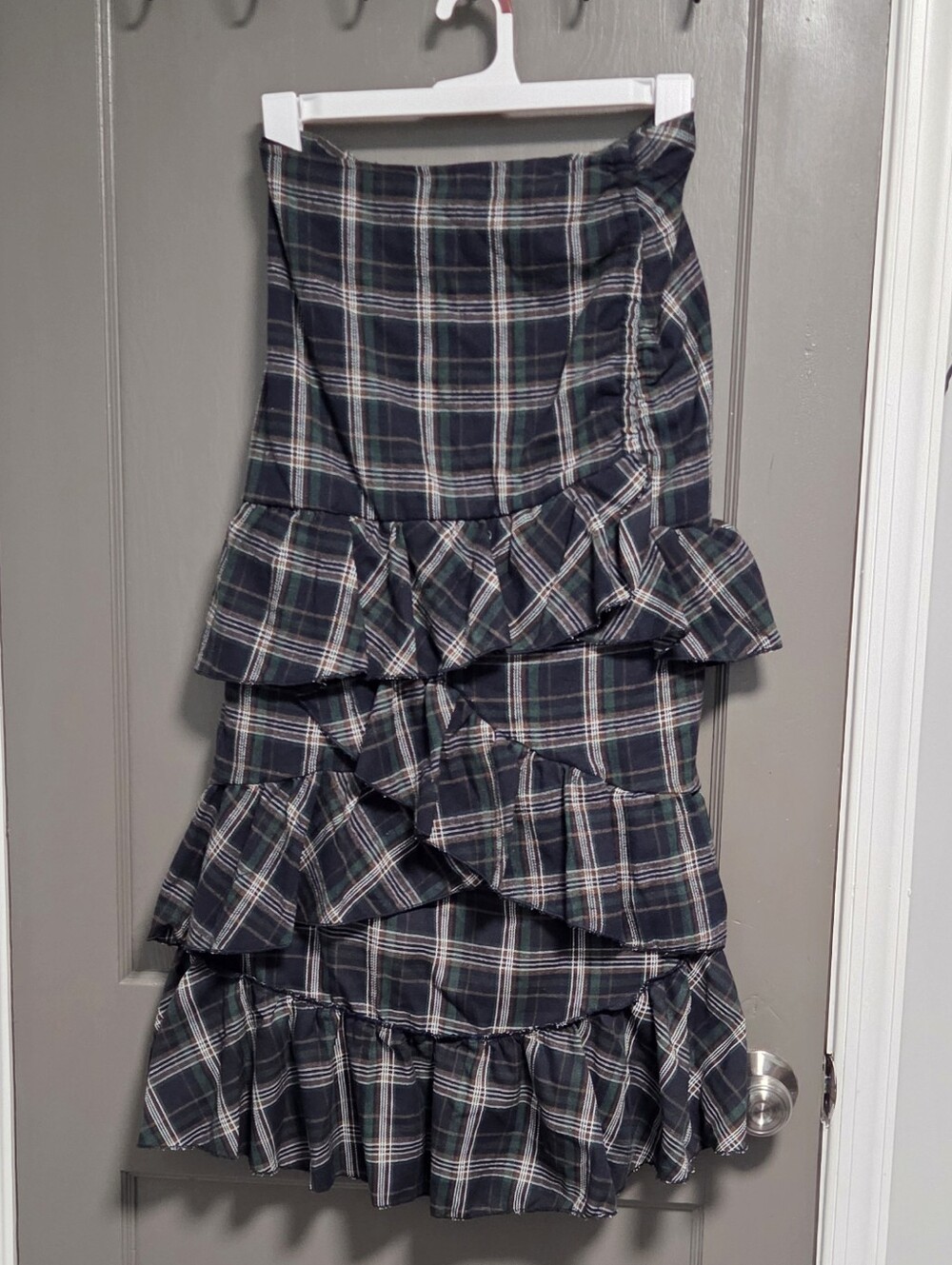 Shein Curve Green Dark Plaid Tartan Skirt 3XL